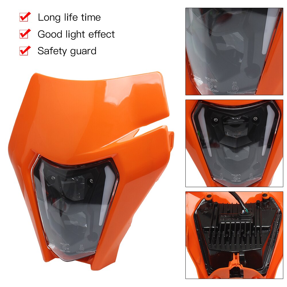 New Headlight Led Motorcycle Headlamp Plate Fairing for Ktm EXC SXF KLX 125 150 250 300 350 450 Pit Dirt Bike Enduro Super Moto