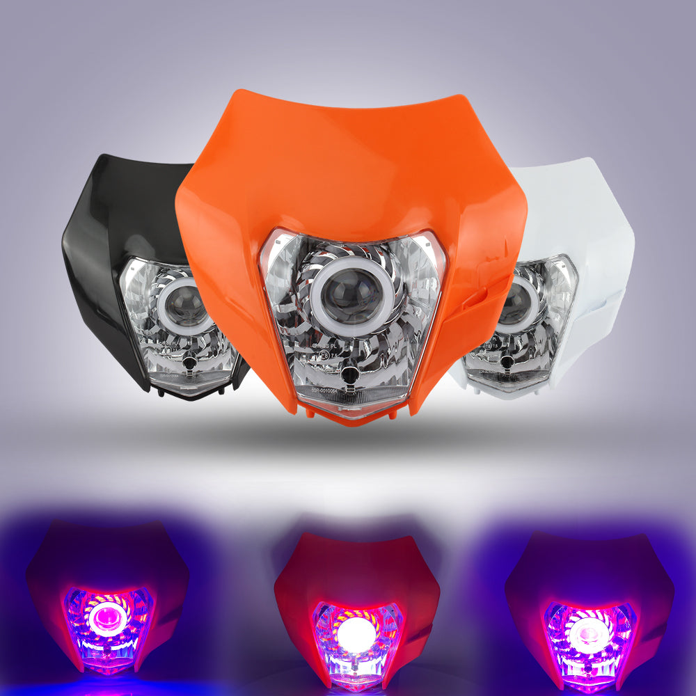 For KTM Headlight Plate Motorcycle LED EXC 300 XC SX 125 250 350 450 Round Wick Headlamp Dit Bike Supermotor Enduro Accessories