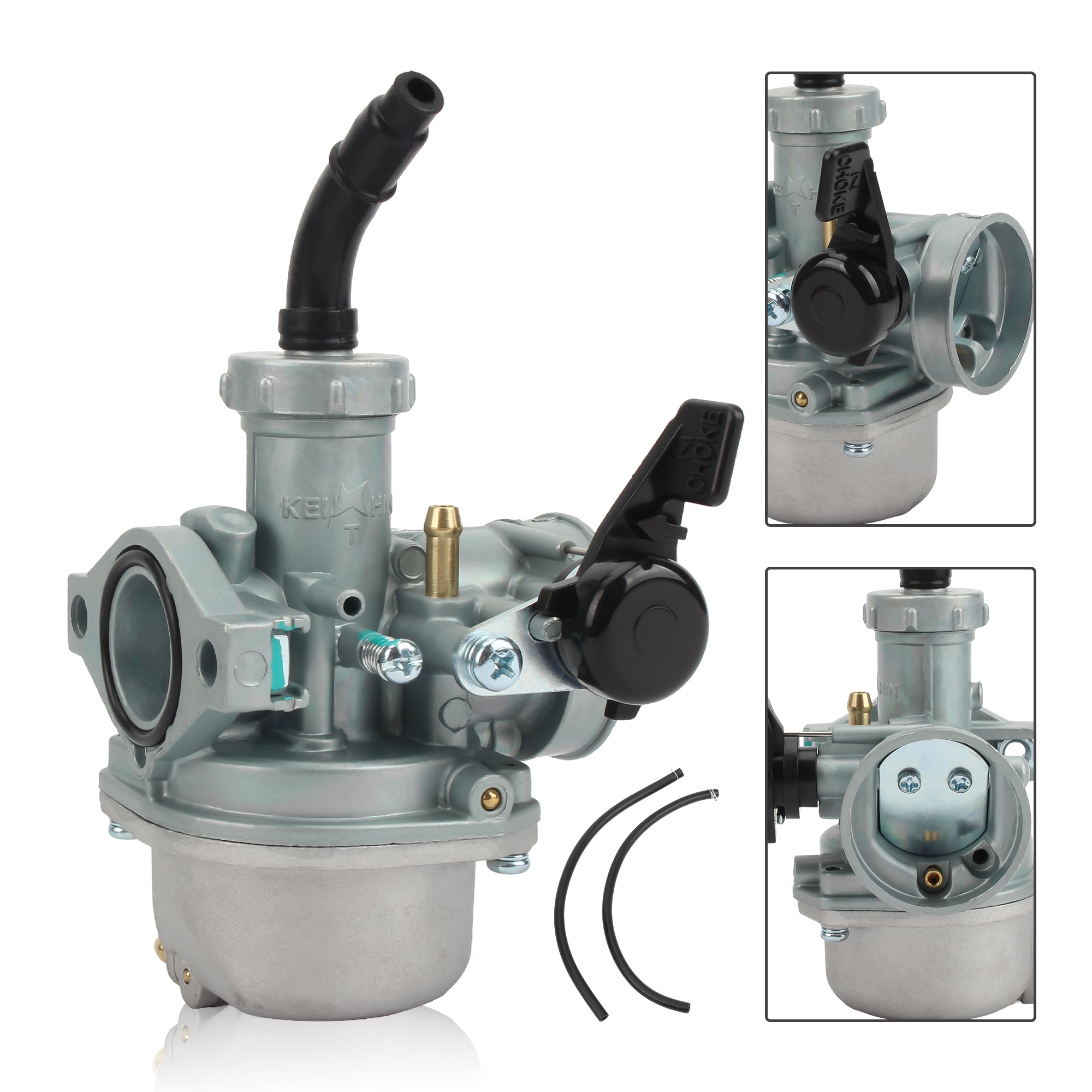 Motorcycle Carburetor Engine PZ22 22mm Carburetor Silver CE Alloy 2 Stroke Carburetor