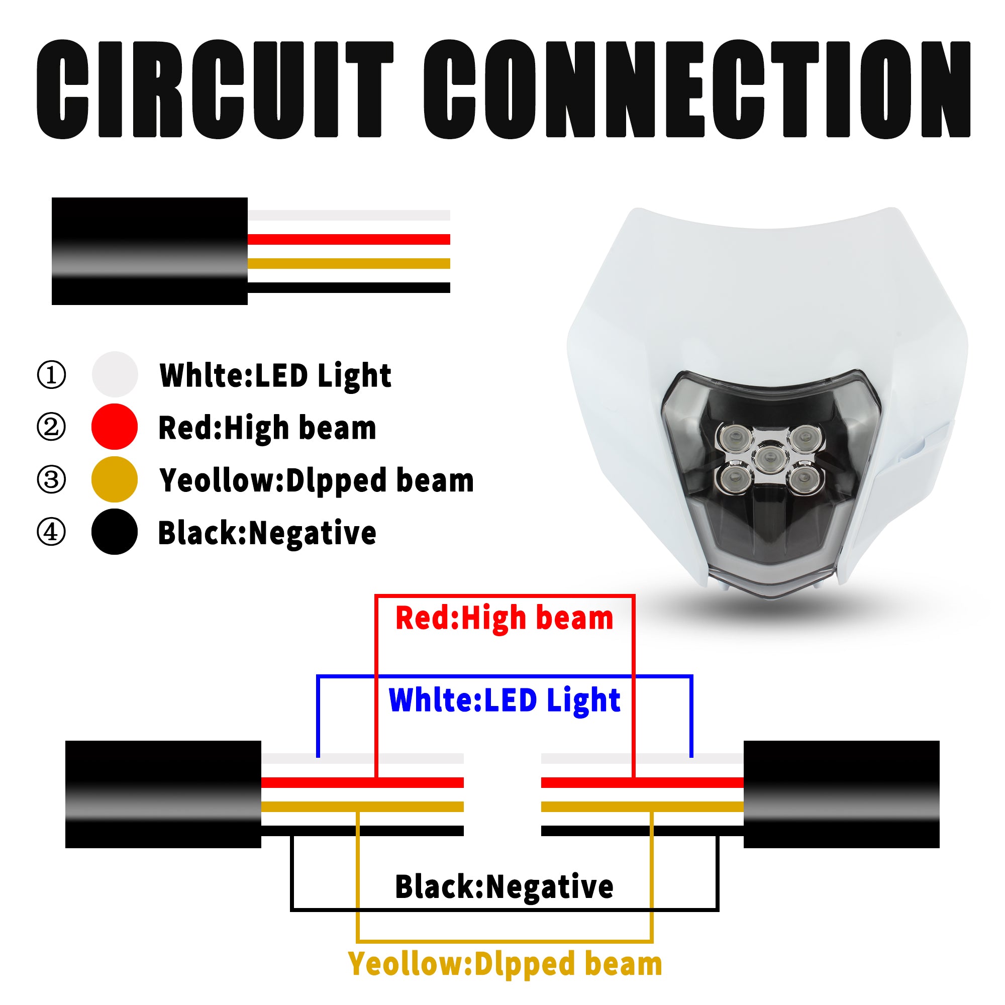 Enduro Motorcycle Headlight Led for KTM EXC Accessories 2008-2016 XC SX XCW XCF 125-500 Universal Dirt Bike Motocross Headlamp