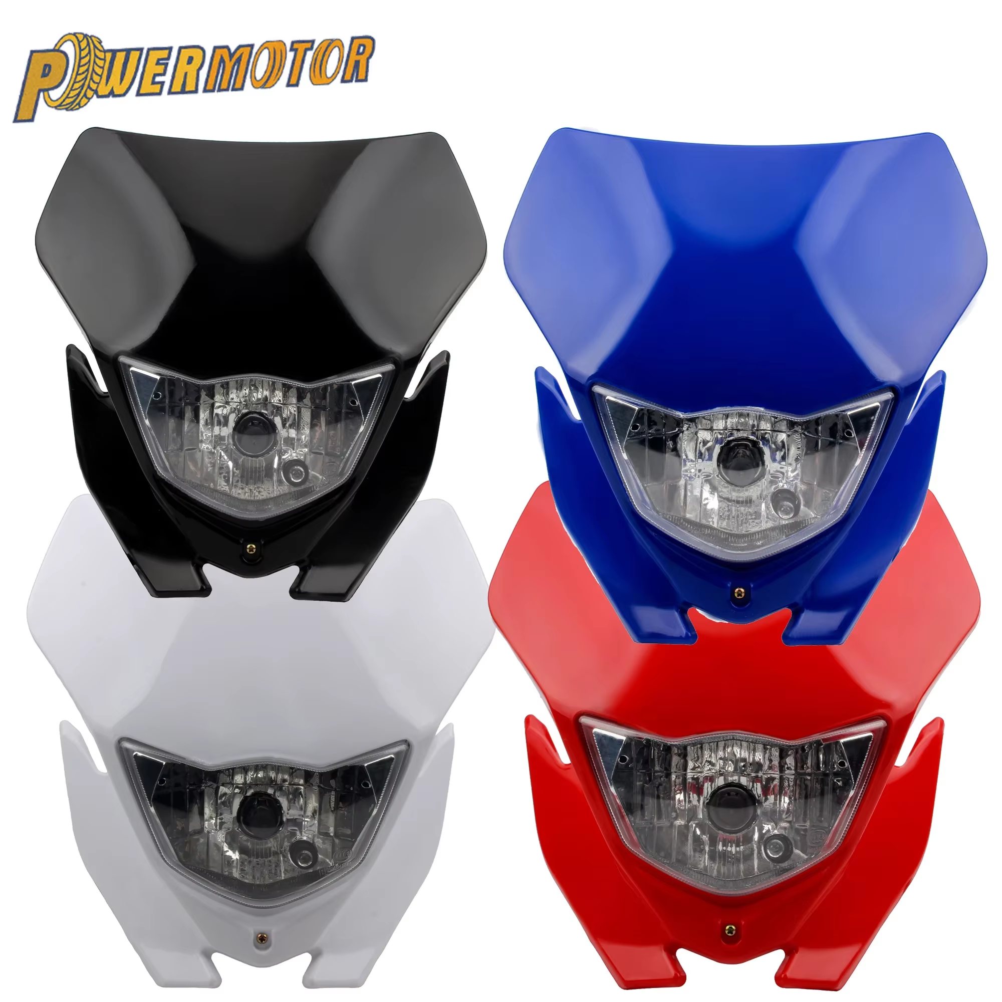 Universal Motorcycle Motocross Halogen Headlight Headlamp Plate for Kawasaki KLX 230 250 150 110R 230R Honda CRF 450 Enduro