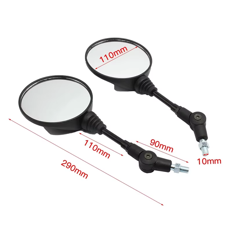 Scooter Rear Mirror Motorcycle Side Mirror 2pcs Foldable Round 10MM for Motocross Accessories for Bike Rearview Mirrors