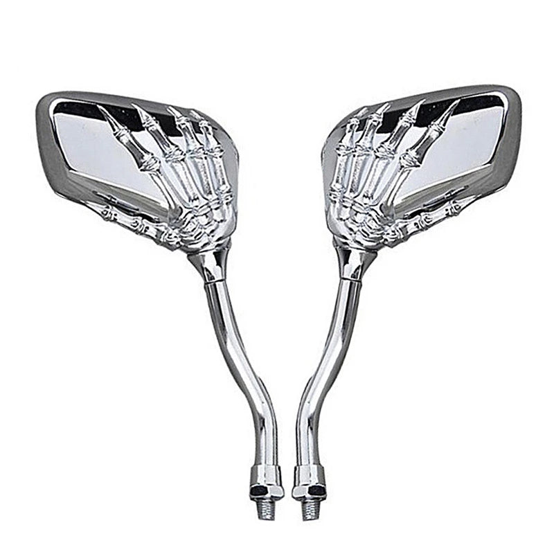 Universal Motorcycle Rearview Mirror With 8mm/10mm Screw Scooter Back Side Mirror Modification Skull Craw Refit Motorbike Side