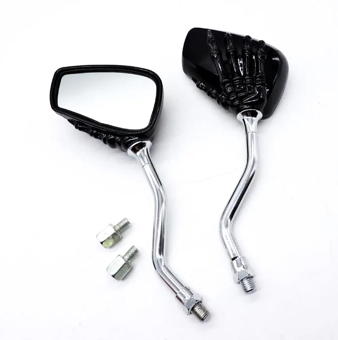 Universal Motorcycle Rearview Mirror With 8mm/10mm Screw Scooter Back Side Mirror Modification Skull Craw Refit Motorbike Side