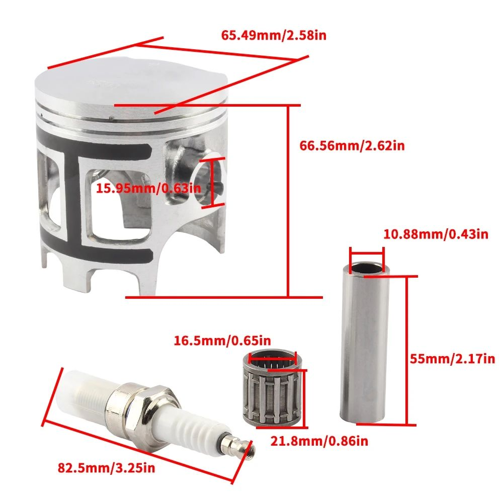 Motorcycle Engine Cylinder Jug Kit 66mm Diameter Piston Ring Set for Yamaha BLASTER YFZ ATV Enduro Motocross Metal Accessories