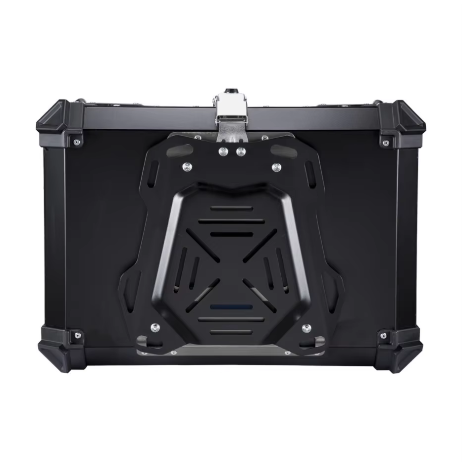 Available 36L Aluminum Motorcycle Tailbox Premium Durable Removable Flat Emboiled Black and Silver
