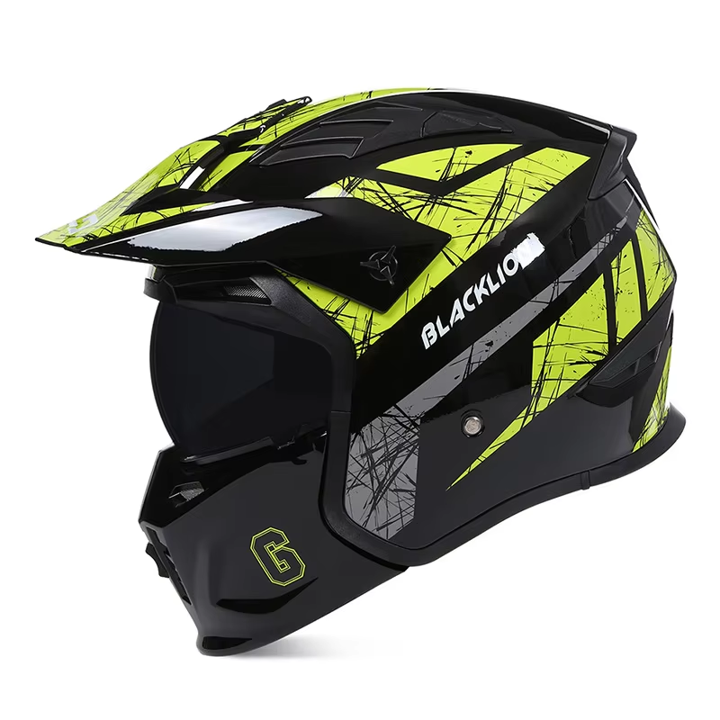 Motorcycle Helmet Full- Face Adult Detachable Combination Helmet for All Seasons