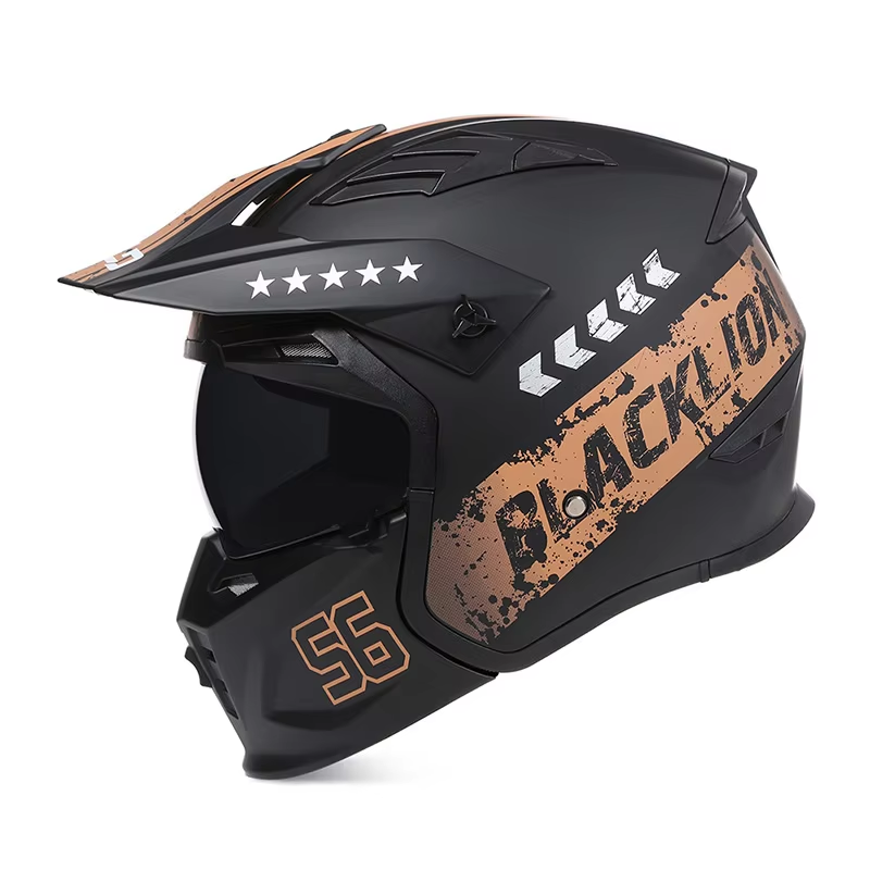 Motorcycle Helmet Full- Face Adult Detachable Combination Helmet for All Seasons