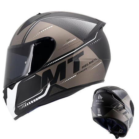 PowerMotor MT Spain Custom Motorcycle Helmet Men and Women Sunscreen Anti-fog Full Face Helmet Stinger Racing Knight Locomotive