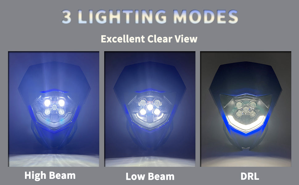 Cross Headlight Plate Motorcycle Headlights LED for Yamaha WR YZ 250F 250R 450F TTR WR FX MX Dirt Bike Enduro Motocross Fairing