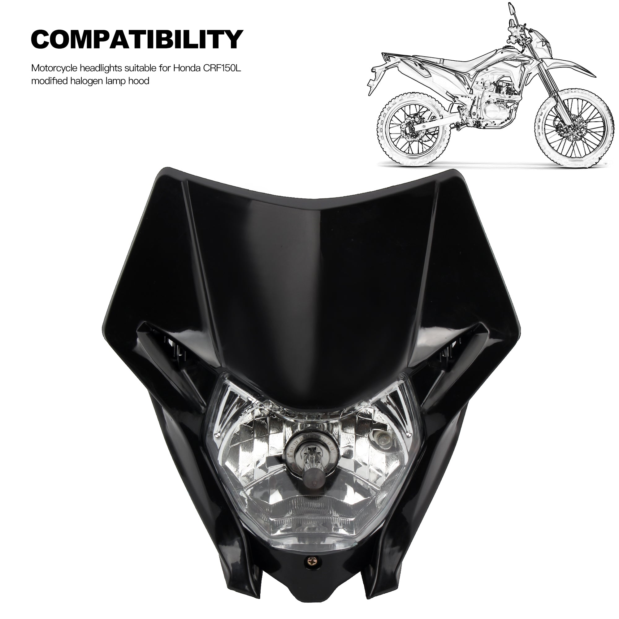 Motorcycle Halogen Headlight Plate for Honda CRF150L for KTM EXC EXCF SXF XC XCW XCF MX Supermoto Dirt Bike Enduro
