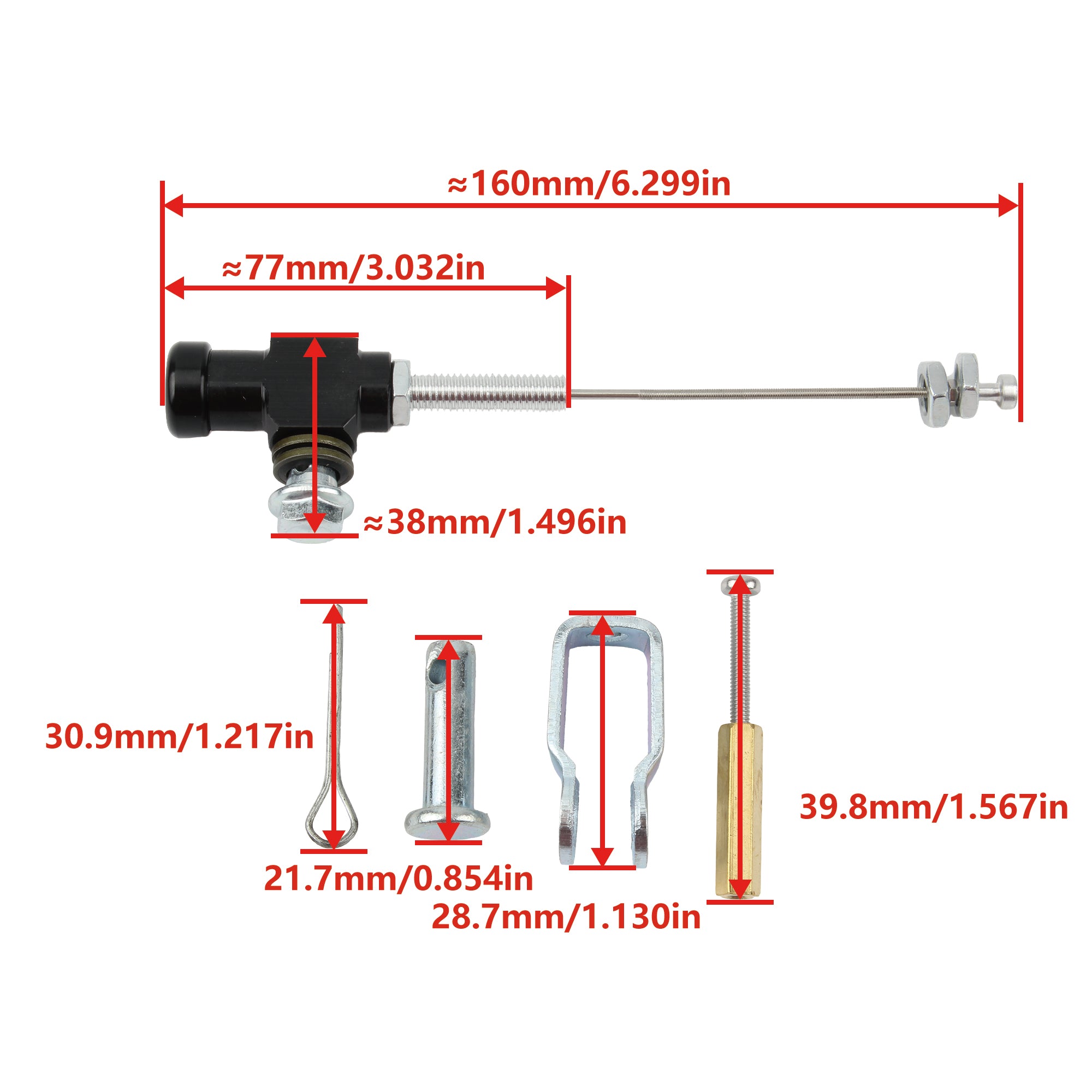 Motorcycle Brake Master Cylinder Rod System Efficient Transfer Pump M10X1.25Mm for Honda Kawasaki Yamaha Hydraulic Clutch Kit