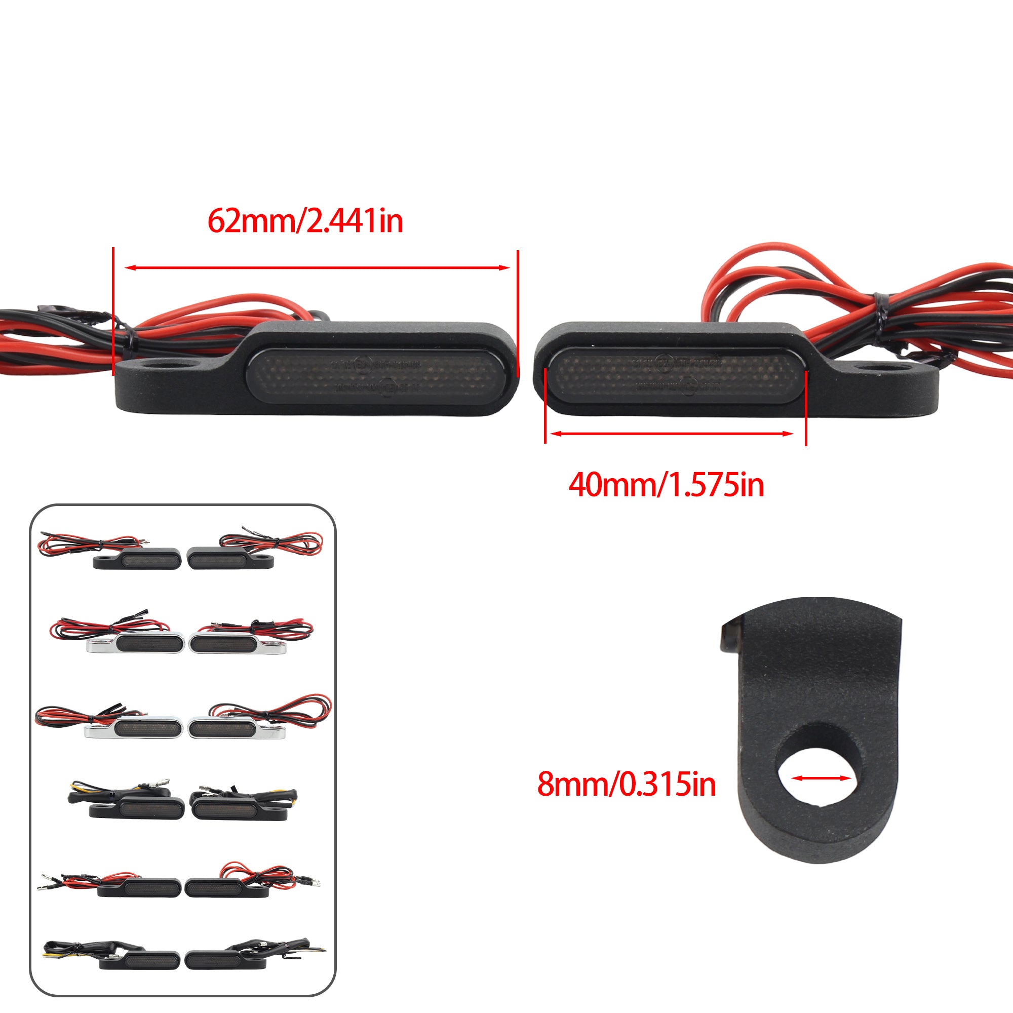1 Pair for Harley Sportster Bobber 6 LED E24 Motorcycle Flash Side Lamp HandleBar Turn Warning Taillight Motorbike MIni Light