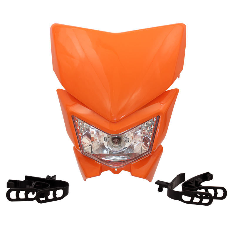 PowerMotor Motorcycle Headlight Headlamp Motorbike Mask Refires 35W 12V 4WD for KLX450 250 Dirt Bikes Motocross HL105 Halogen