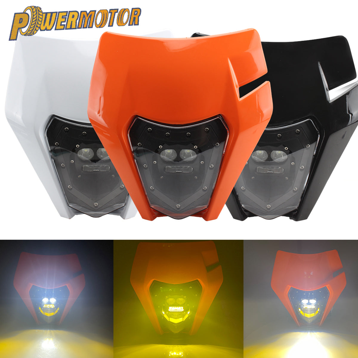 Cross Headlight Plate Motorcycle Headlights LED for Yamaha WR YZ 250F 250R 450F TTR WR FX MX Dirt Bike Enduro Motocross Fairing