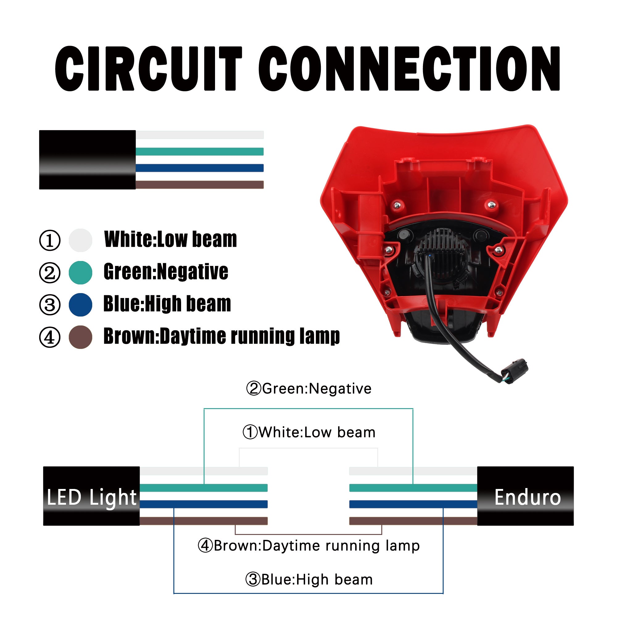 2024 Motorcycle Supermoto Head Lights Fairing Headlamp Dirt Bike Head Light for GASGAS EX EC 300 350F 400F 450F 500F Enduro