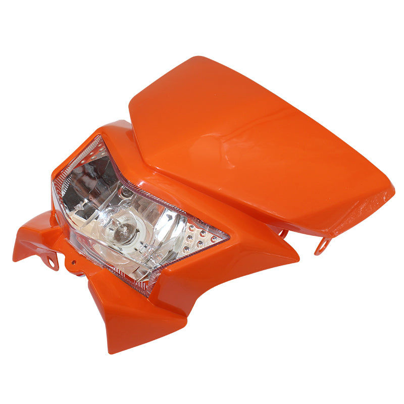 PowerMotor Motorcycle Headlight Headlamp Motorbike Mask Refires 35W 12V 4WD for KLX450 250 Dirt Bikes Motocross HL105 Halogen
