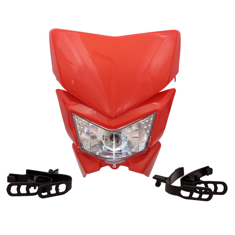 PowerMotor Motorcycle Headlight Headlamp Motorbike Mask Refires 35W 12V 4WD for KLX450 250 Dirt Bikes Motocross HL105 Halogen