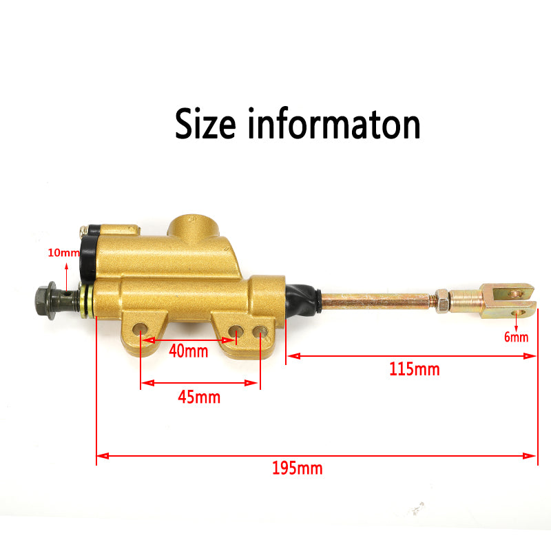 Motorcycle Rear Hydraulic Brake Master Master Cylinder Pump for Thumpstar ATV Pit Dirt Bike 50cc 70cc 110cc 125cc 150cc 250cc