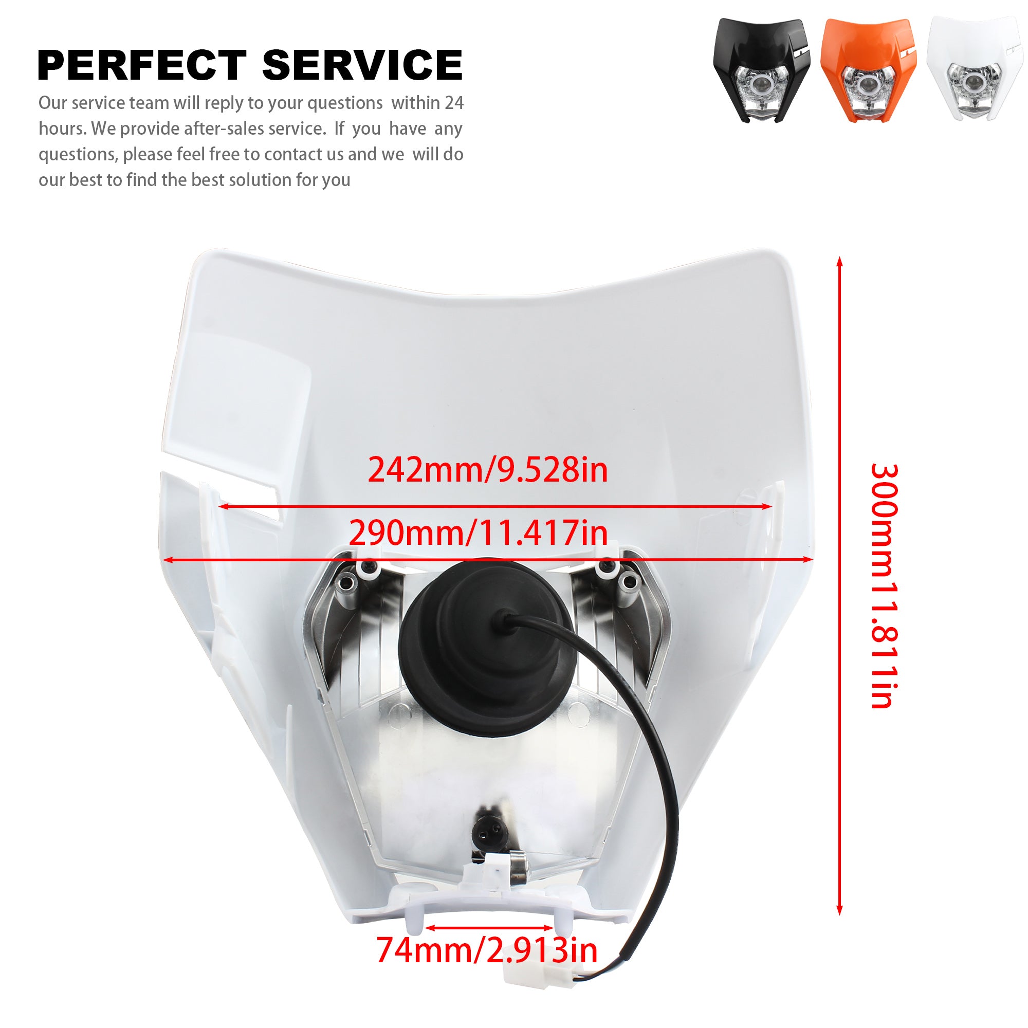 Motorcycle LED Headlights for KTM ECX SX XC 250 300 450 Accessories Head Light Motocross Dirt Bike Super Moto Free Shippin