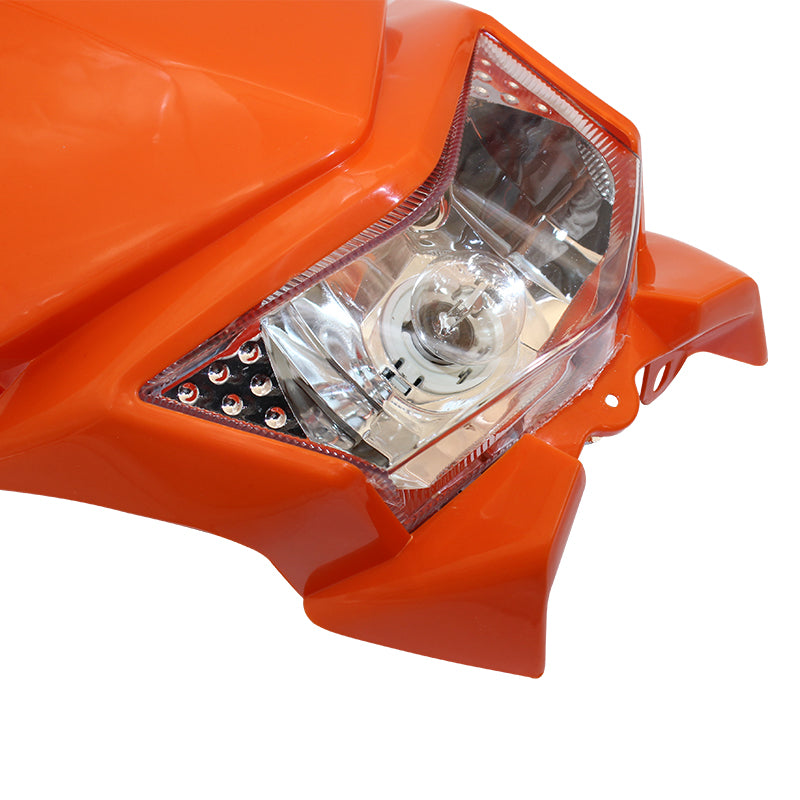 PowerMotor Motorcycle Headlight Headlamp Motorbike Mask Refires 35W 12V 4WD for KLX450 250 Dirt Bikes Motocross HL105 Halogen