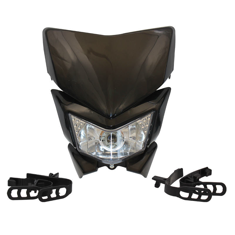 PowerMotor Motorcycle Headlight Headlamp Motorbike Mask Refires 35W 12V 4WD for KLX450 250 Dirt Bikes Motocross HL105 Halogen