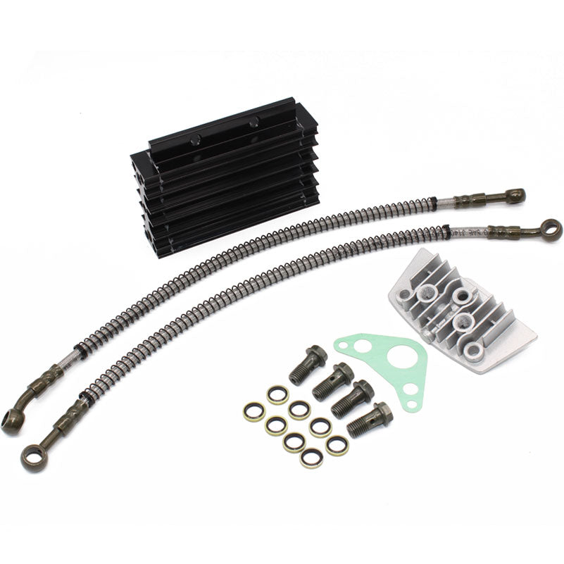 Motorcycle CNC Oil Cooler Kit Radiator Aluminium Adapter Engine Cylinder Cover Cooling for ATV Pit Dirt Bike Motocross 50CC-110c