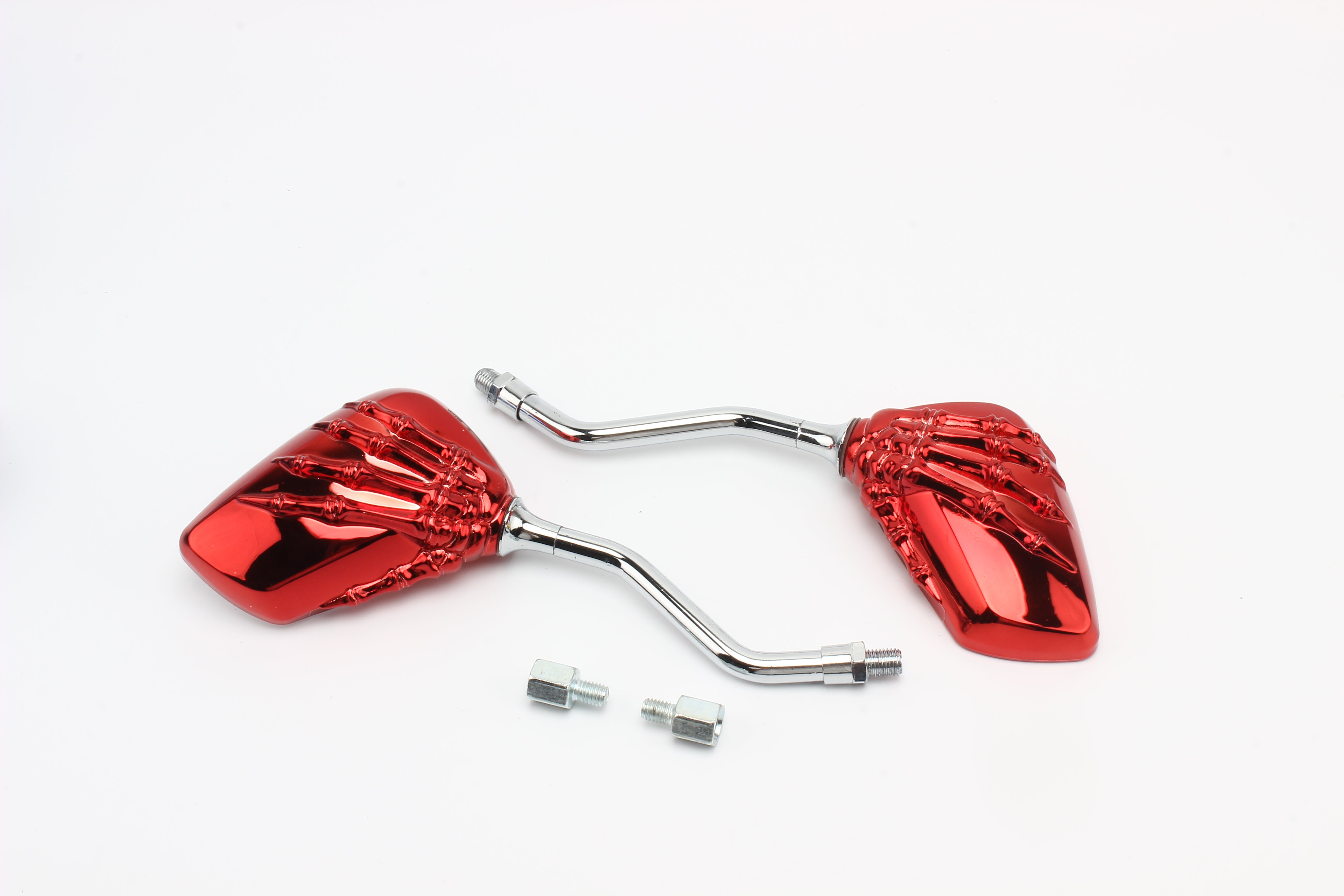 Universal Motorcycle Rearview Mirror With 8mm/10mm Screw Scooter Back Side Mirror Modification Skull Craw Refit Motorbike Side