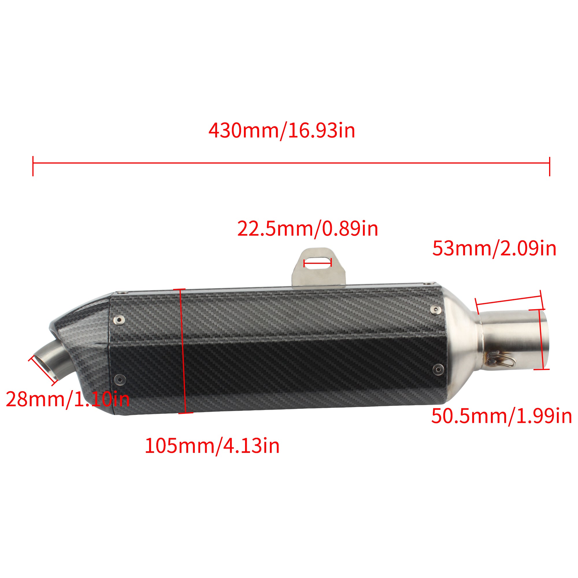 Motorcycle Modified Exhaust Pipe Diameter 50.5 mm 125Cc 150Cc 160Cc for Honda Yamaha Kawasaki Atv