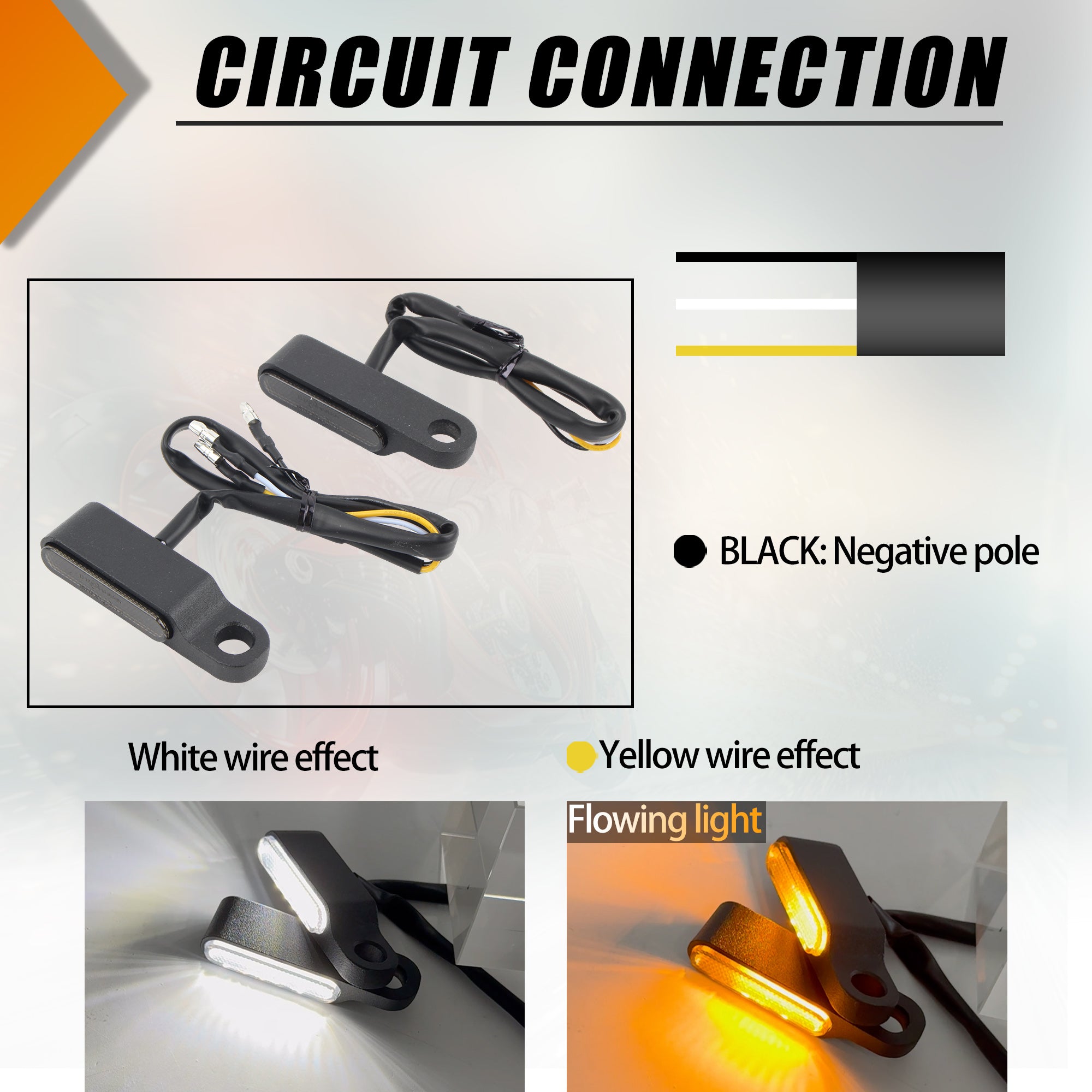 1 Pair for Harley Sportster Bobber 6 LED E24 Motorcycle Flash Side Lamp HandleBar Turn Warning Taillight Motorbike MIni Light