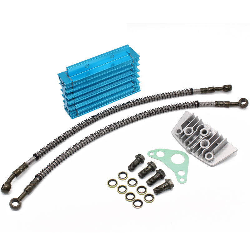 Motorcycle CNC Oil Cooler Kit Radiator Aluminium Adapter Engine Cylinder Cover Cooling for ATV Pit Dirt Bike Motocross 50CC-110c