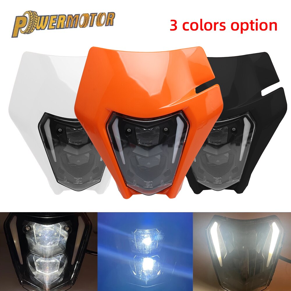 New Headlight Led Motorcycle Headlamp Plate Fairing for Ktm EXC SXF KLX 125 150 250 300 350 450 Pit Dirt Bike Enduro Super Moto
