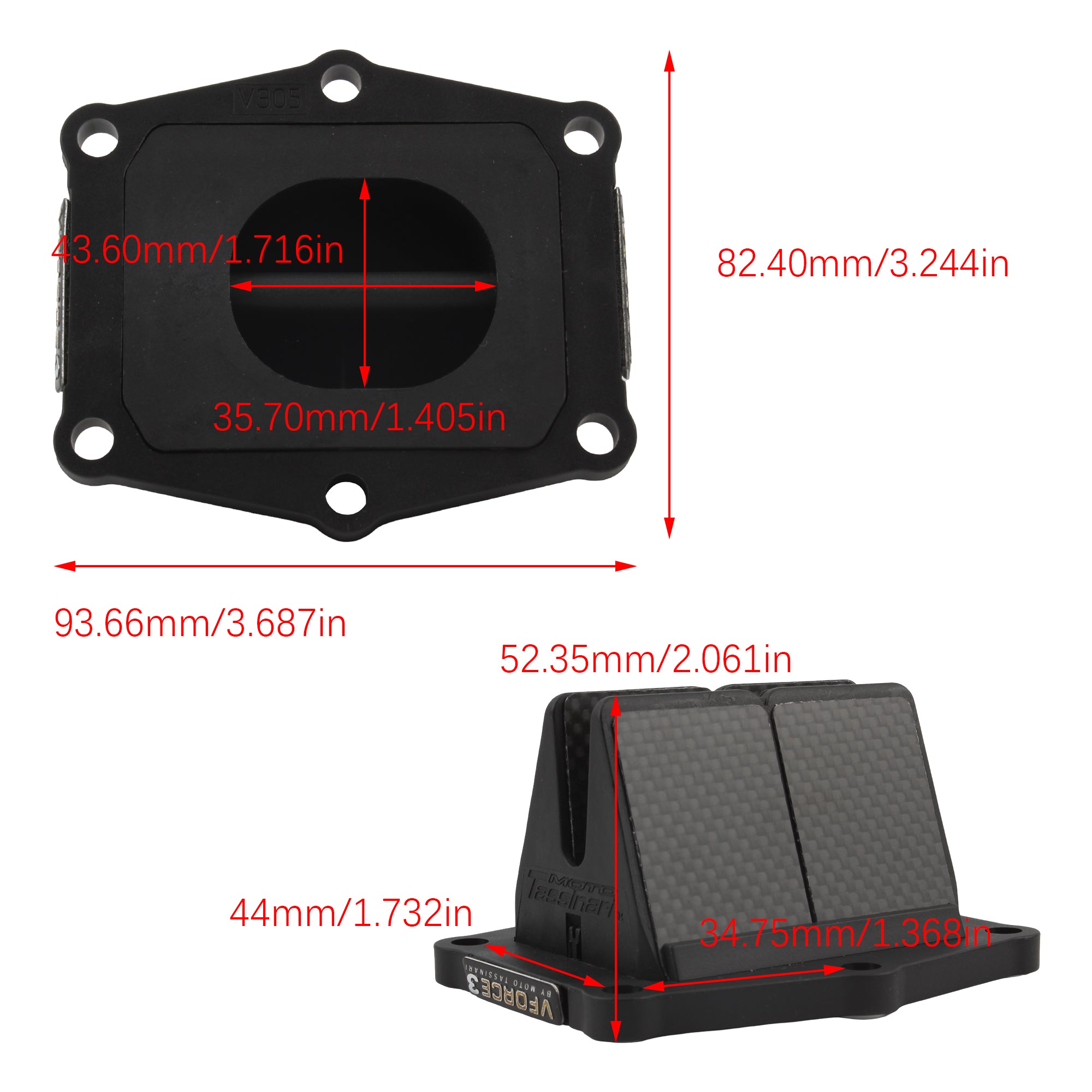 V305A Reed Valve Fit for HONDA CR250R 1986-2001 Carbon Fiber Motorcycle Reed Valve System Set Block CR 250 MX Racing