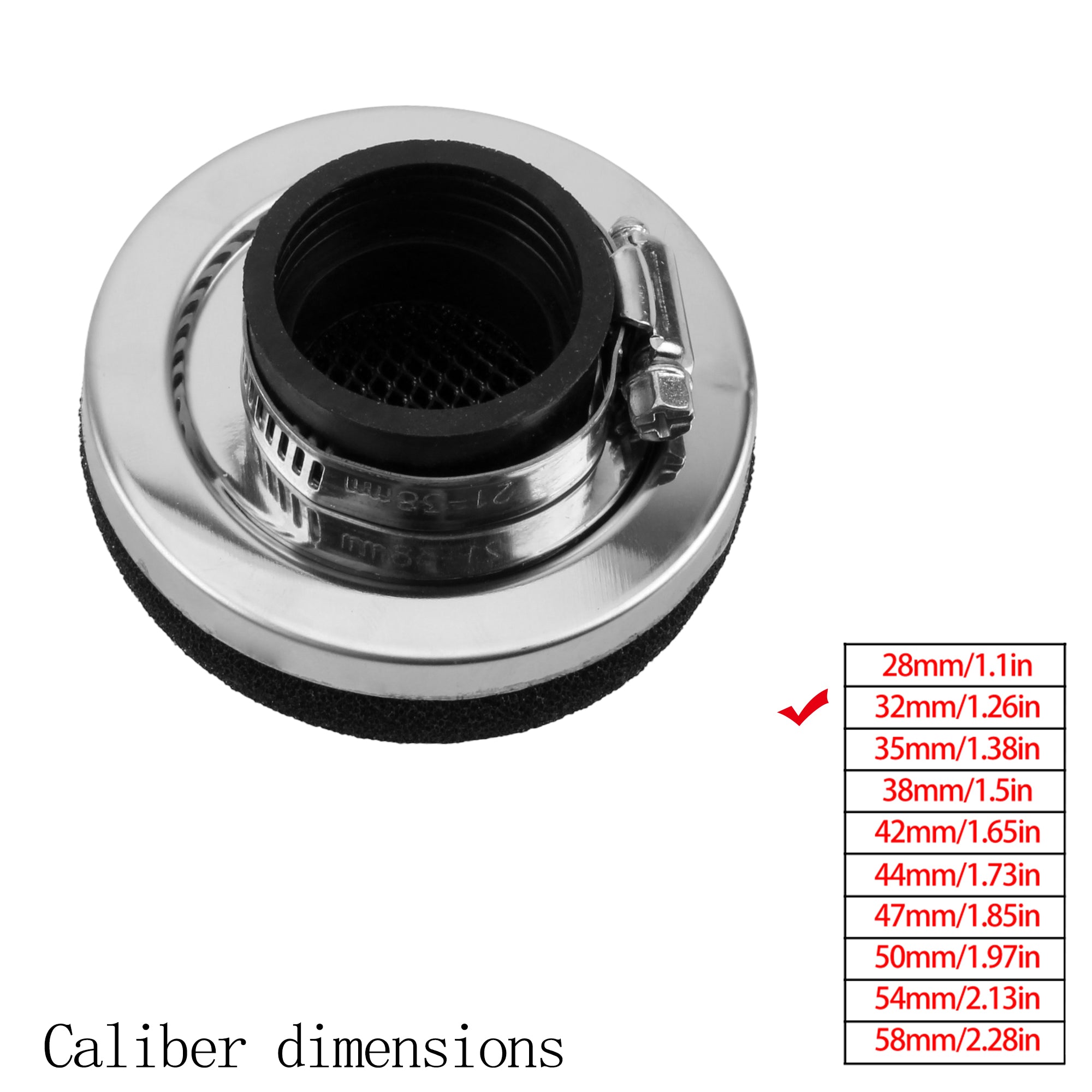 Motorcycle Motocross Scooter Black Red Sponge Cleaner Air Filter 2 Stroke Engine Parts 28/32/35/38/42/45/50/54/58MM