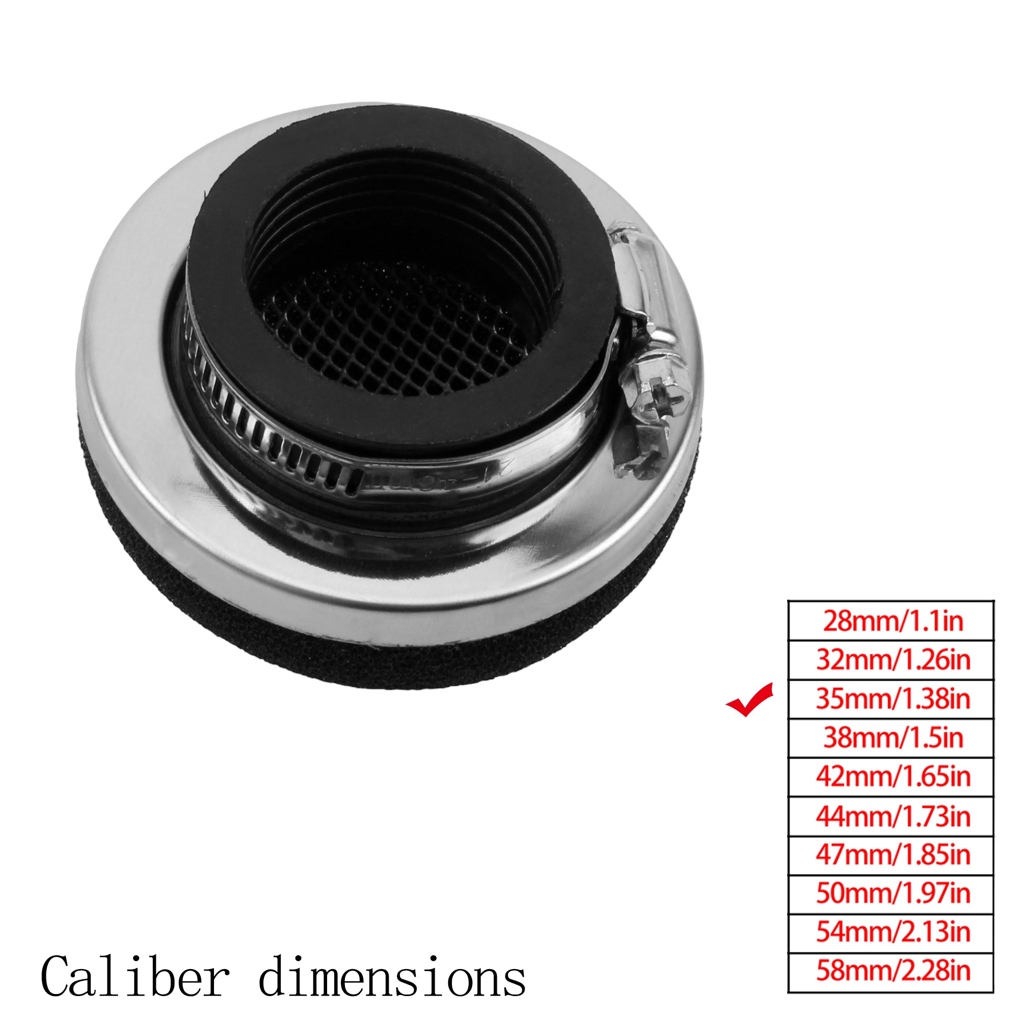 Motorcycle Motocross Scooter Black Red Sponge Cleaner Air Filter 2 Stroke Engine Parts 28/32/35/38/42/45/50/54/58MM