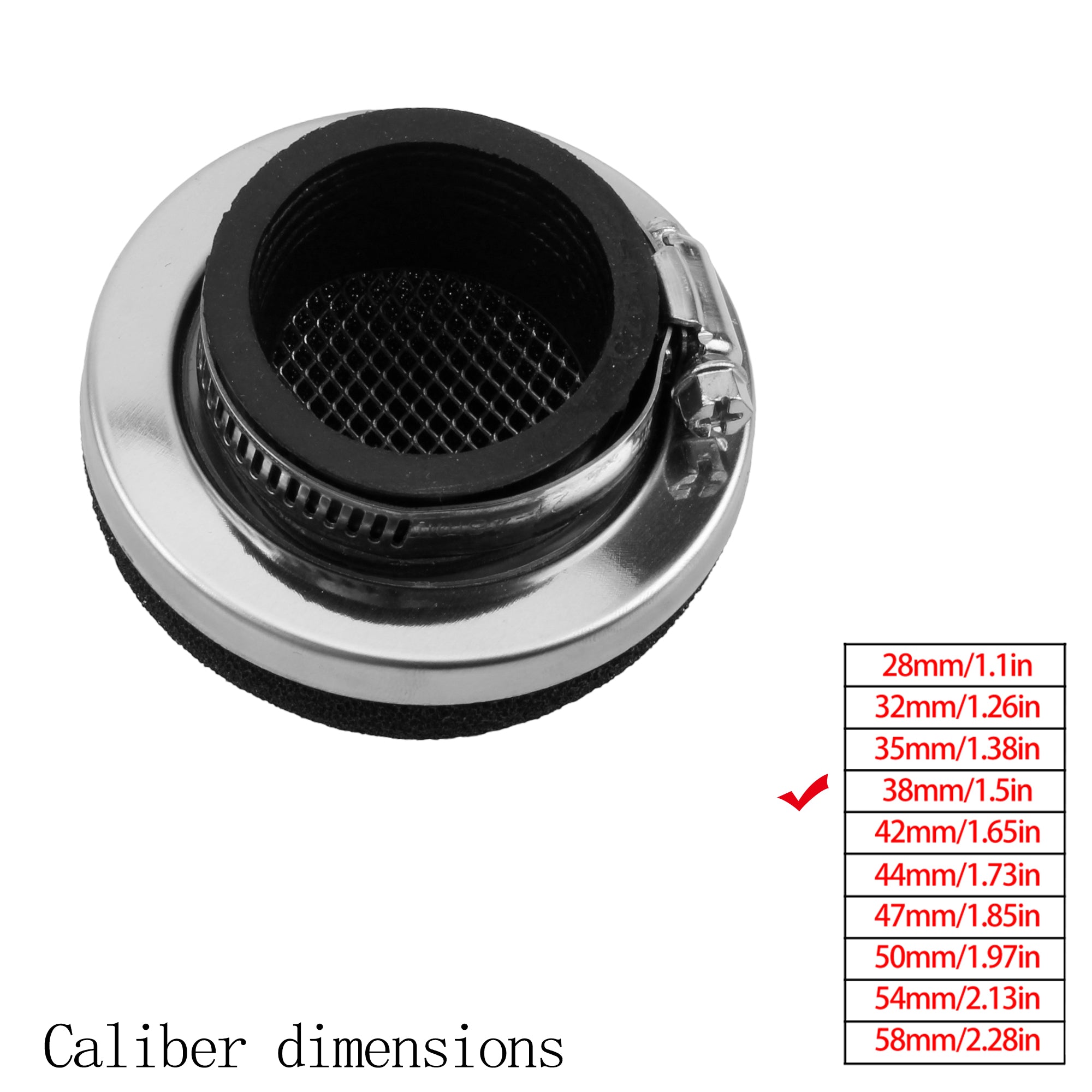 Motorcycle Motocross Scooter Black Red Sponge Cleaner Air Filter 2 Stroke Engine Parts 28/32/35/38/42/45/50/54/58MM