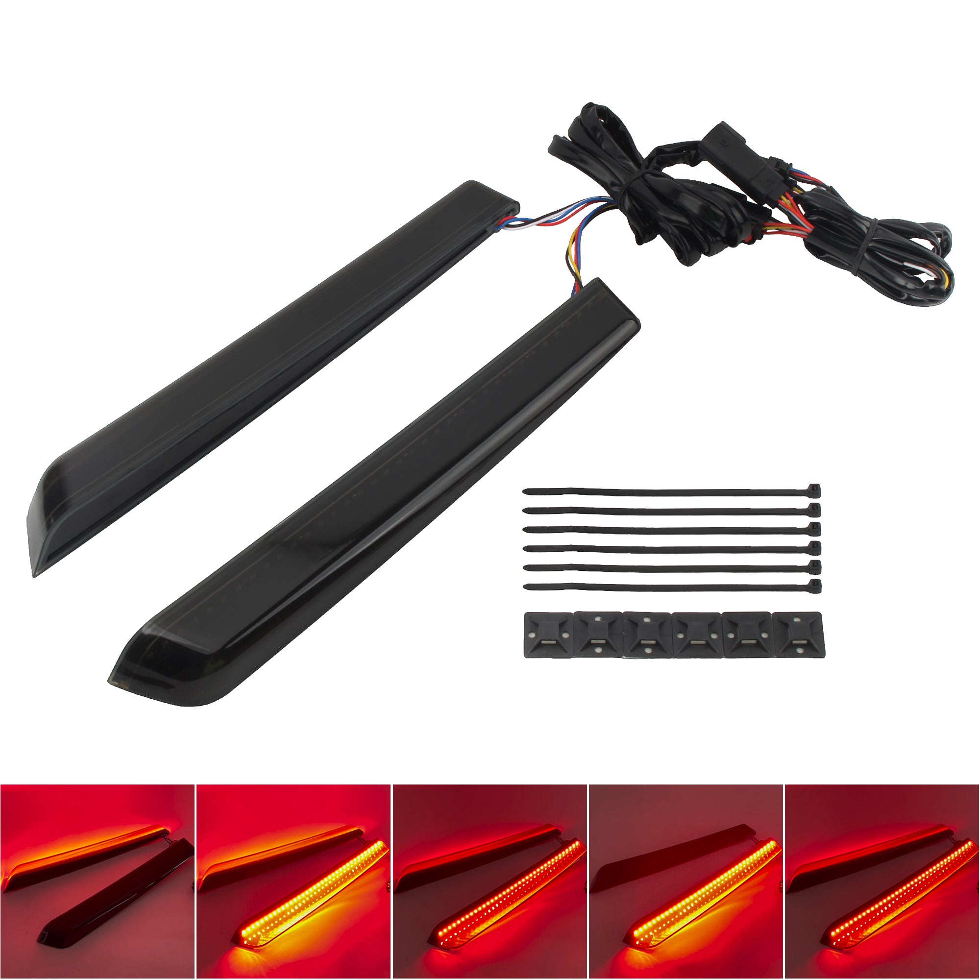 Motorcycle Motocross LED Extended Saddlebag Side Marker Turn Signal Brake Run Light for Harley Touring Electra Glide Road King