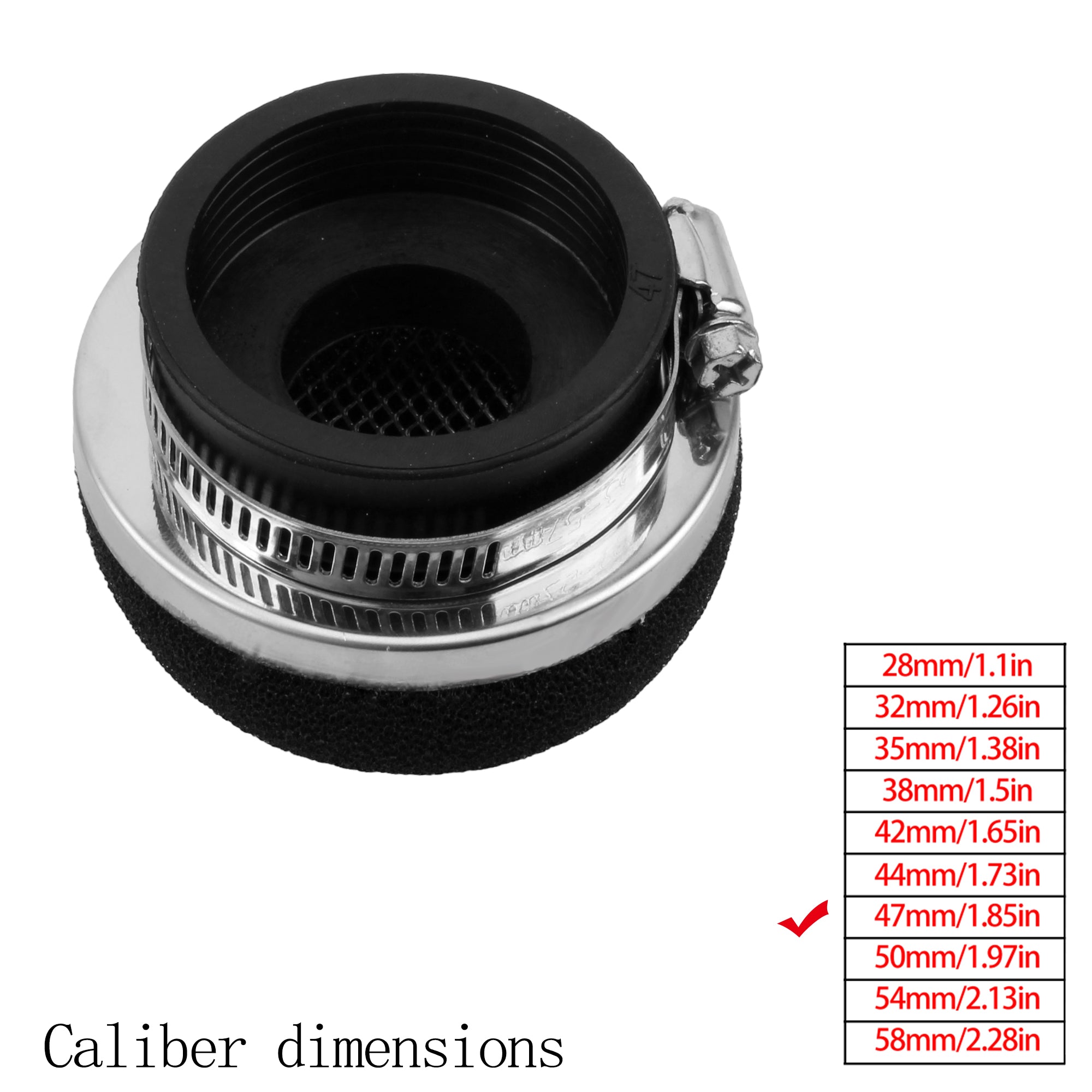 Motorcycle Motocross Scooter Black Red Sponge Cleaner Air Filter 2 Stroke Engine Parts 28/32/35/38/42/45/50/54/58MM