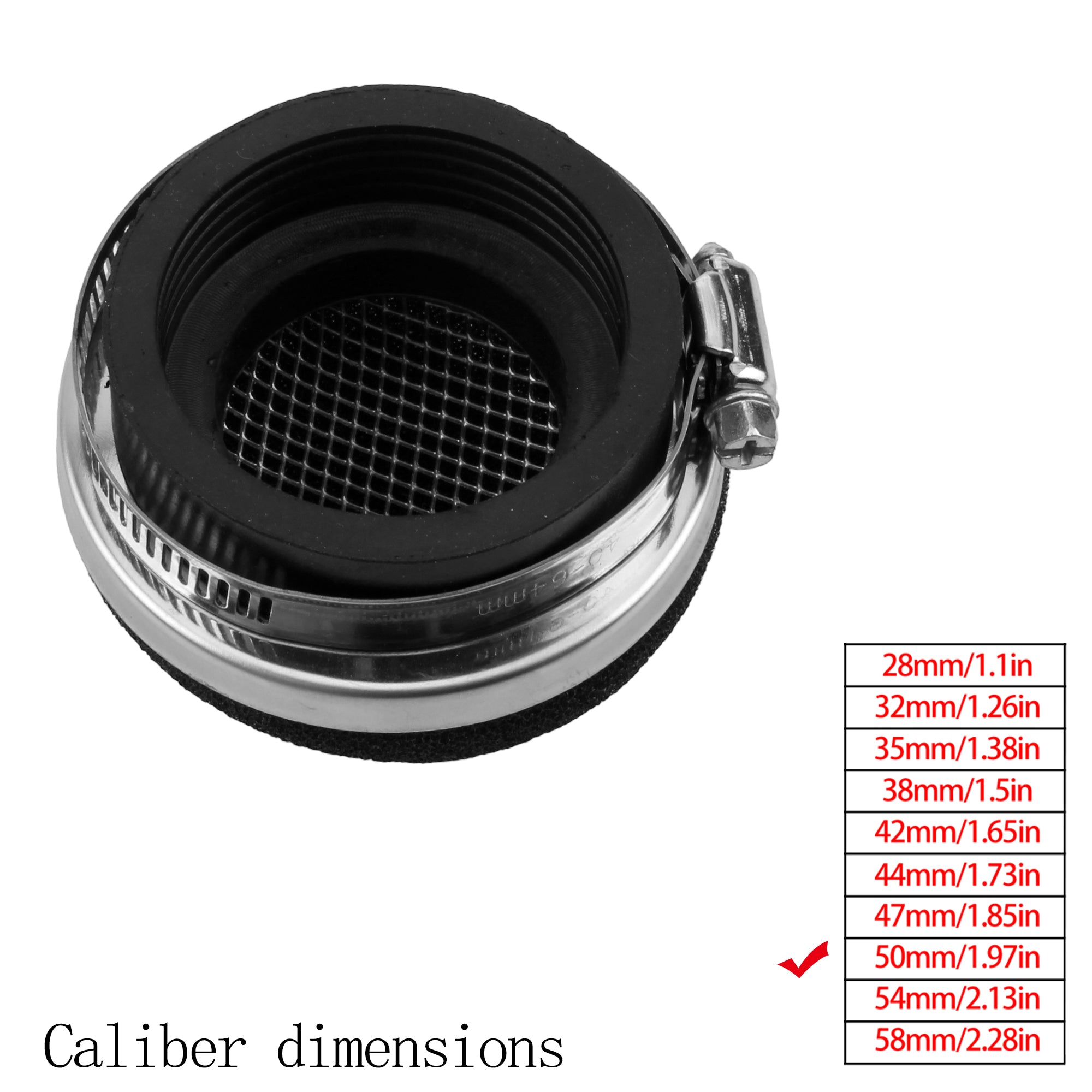 Motorcycle Motocross Scooter Black Red Sponge Cleaner Air Filter 2 Stroke Engine Parts 28/32/35/38/42/45/50/54/58MM