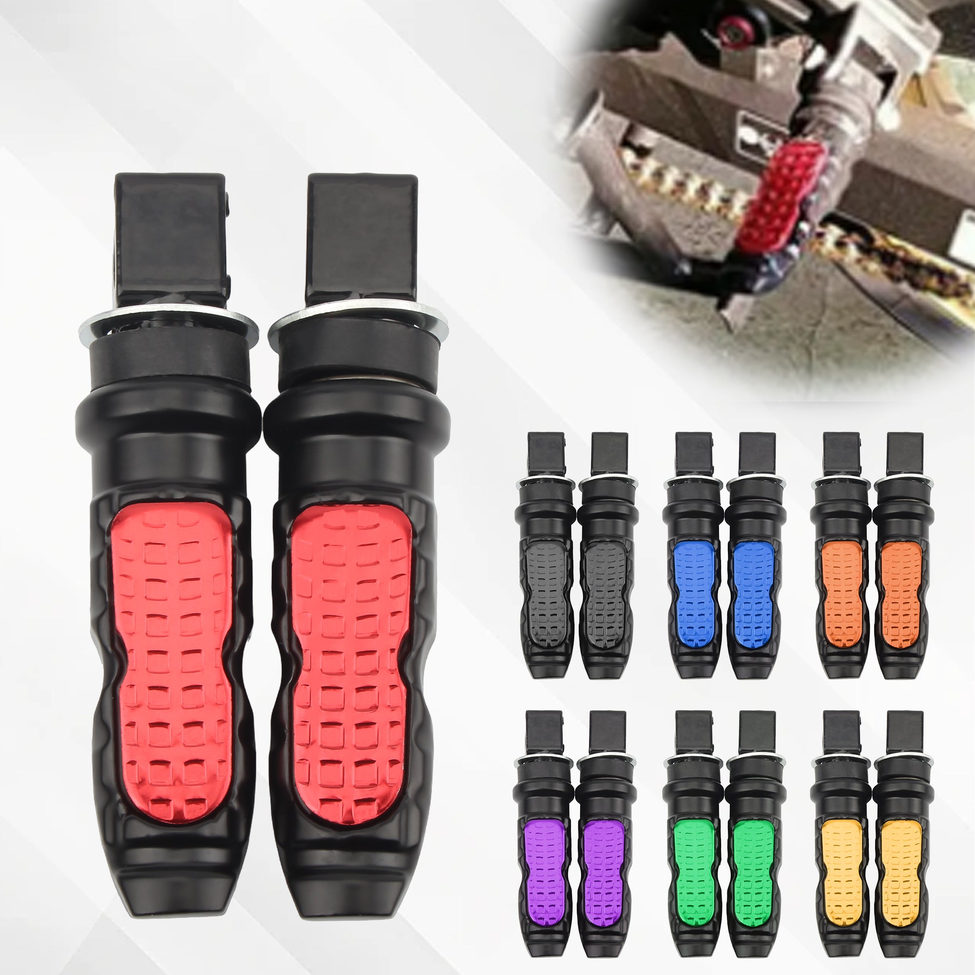 Motorcycle Universal Non-slip Rear Pedals Back Pedal Foot Rests Enduro Off-Road Foot Pedals Moto Tuning Spare Parts