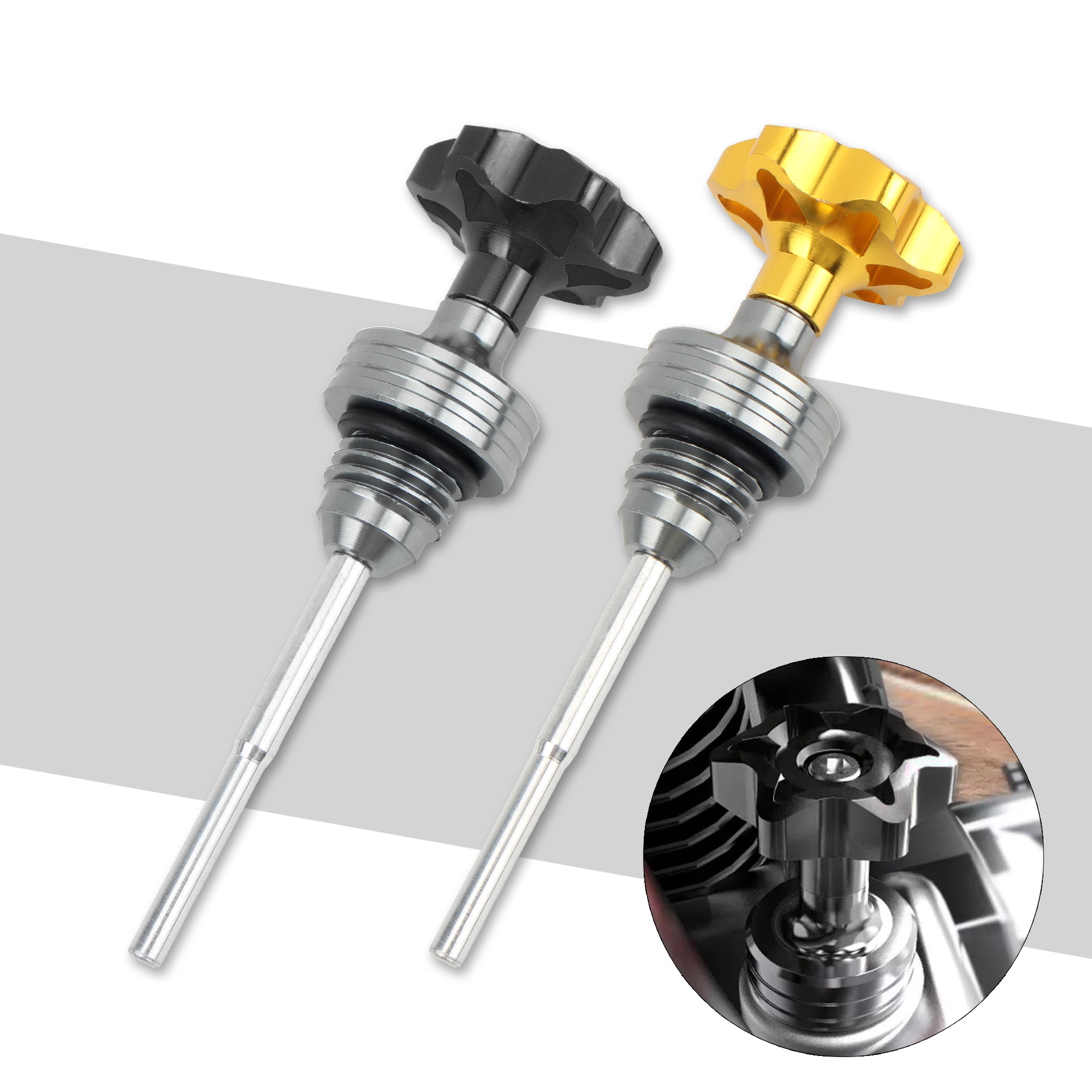 Scooter Dirt Pit Bike Engine Oil Dipstick Filler Cap Plug Motorcycle Enduro Engine Crankcase Oil Level Gauge Universal CNC Parts