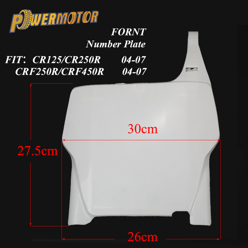 For Honda CRF450R Motorcycle Front Number Plate Plastic Cover Pitbike Parts CRF250R Enduro Motocross Dirt Bike Accessories