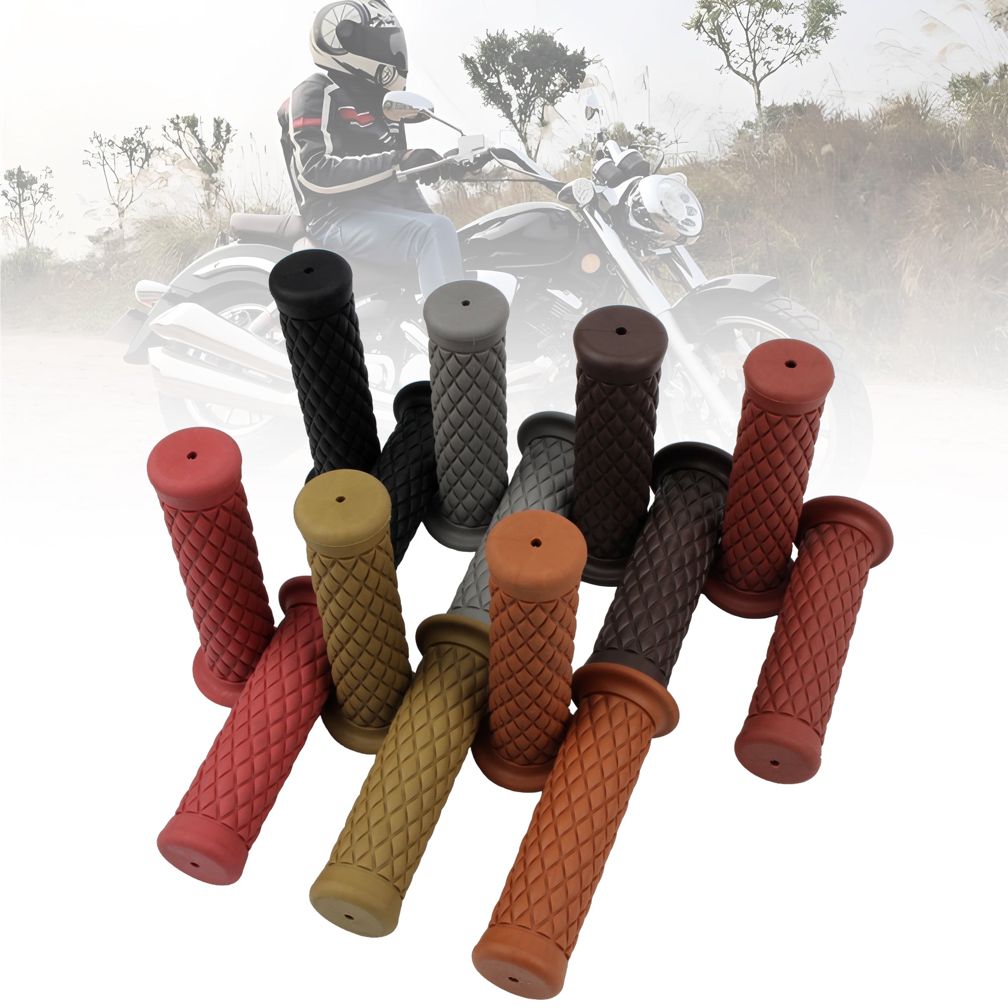 7/8" 22mm Motorcycle Handlebar Grip For Harley Cafe Racer Honda Suzuki Yamaha Kawasaki CG125 CB400 Motocross Handle Grips