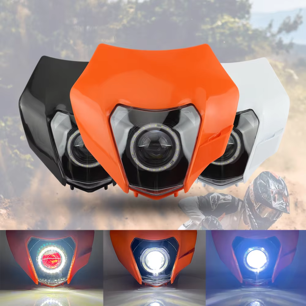 For KTM EXC Headlight LED Plate Motorcycle SX Duke 125 250 300 450 Moto Fairing Supermoto Motocross Accessories Dirt Bike Enduro