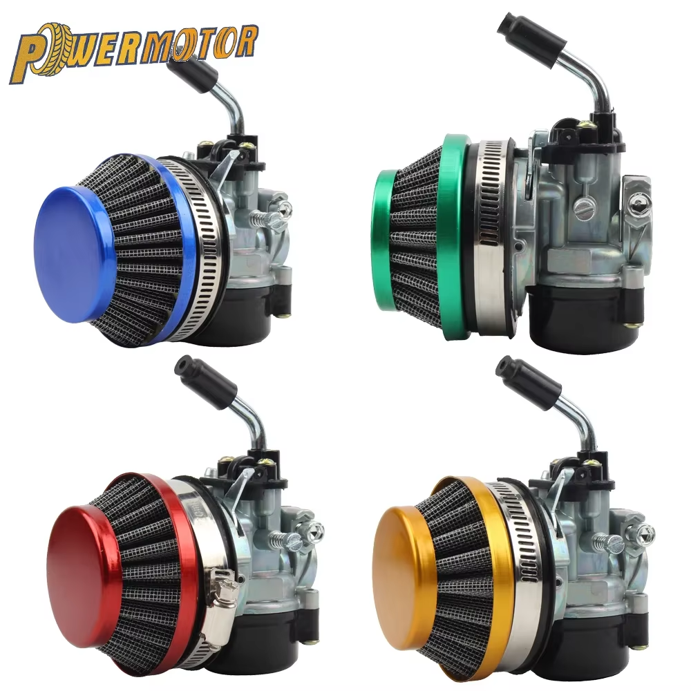 Motorcycle 2 Stroke Performance Carburetor Air Filter Assembly for 49cc 50cc 60 66 80cc Carb Fit Motorized Bike Bicycle MINI ATV