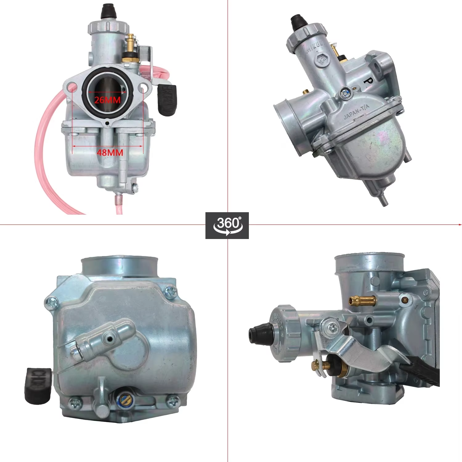 Motorcycle Mikuni VM22 PZ26 26mm Carburetor Performance Carb for 110cc 125cc 140cc Pit Dirt Bike XR50 CRF70 Carburetor