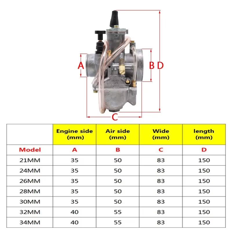 Koso OKO Motorcycle Universal Carburetor PWK 21 24 26 28 30 32 34mm 2T 4T Carburador With Power Jet for Racing Moto ATV Go Karts
