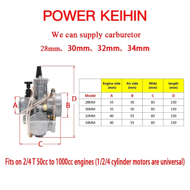 Koso OKO Motorcycle Universal Carburetor PWK 21 24 26 28 30 32 34mm 2T 4T Carburador With Power Jet for Racing Moto ATV Go Karts