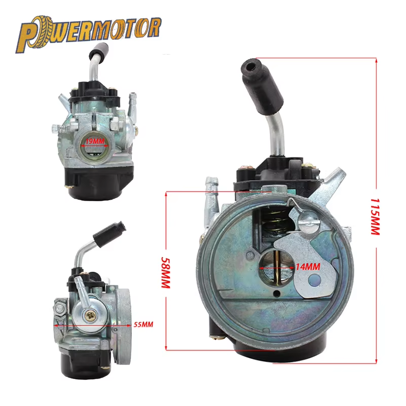 PowerMotor 14mm Carburetor 37cc Water Cooled Carburetor 43cc 47cc 49cc 2-Stroke Motorcycle Mini Pocket Bike Dirt Pit Bike ATV