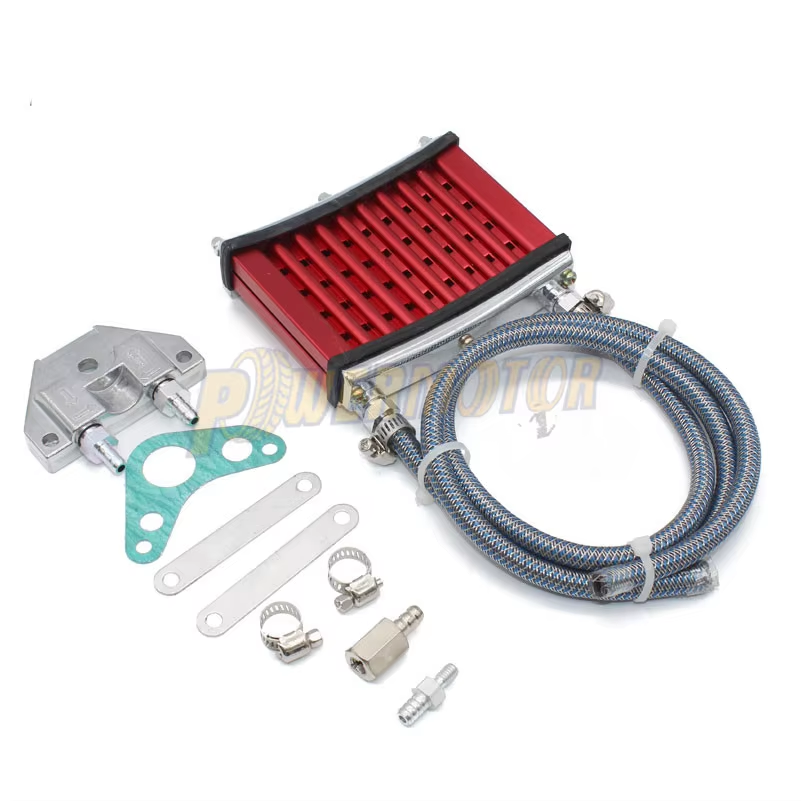 Aluminum Engine Motorcycle Oil Radiator Motorcycle Oil Cooling  Radiator Set for 50~150cc ATV Oil Cooling System